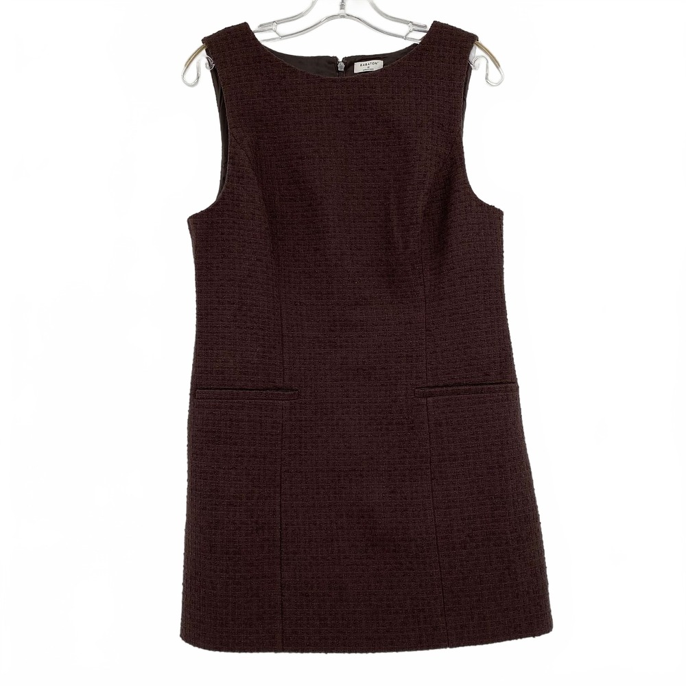 Babaton Brown Tweed Sleeveless Mini Dress | Womens 12